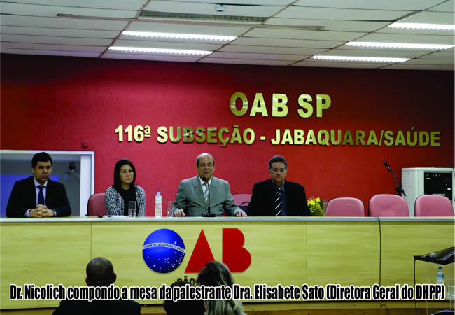 Dr. Nicolich e Dra. Elisabeth Sato (Diretora Geral do DHPP)